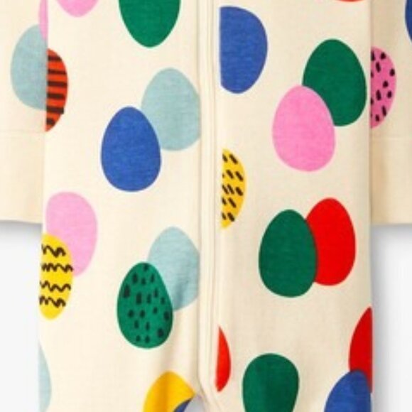 Hanna Andersson Eggs cute Print Zip Sleeper In Organic Cotton 0-18M NWOT - Picture 4 of 4